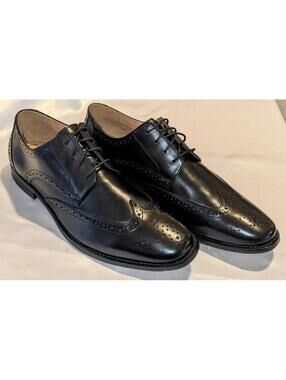 Florsheim Men's Montinaro Wingtip Oxfords Dress Shoes Black Leather Size 14D NEW